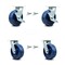 Service Caster 6 Inch Solid Polyurethane Caster Set with Roller Bearings 4 Swivel Lock 2 Brake SCC-30CS620-SPUR-TLB-BSL-2-BSL-2 - alternate 1